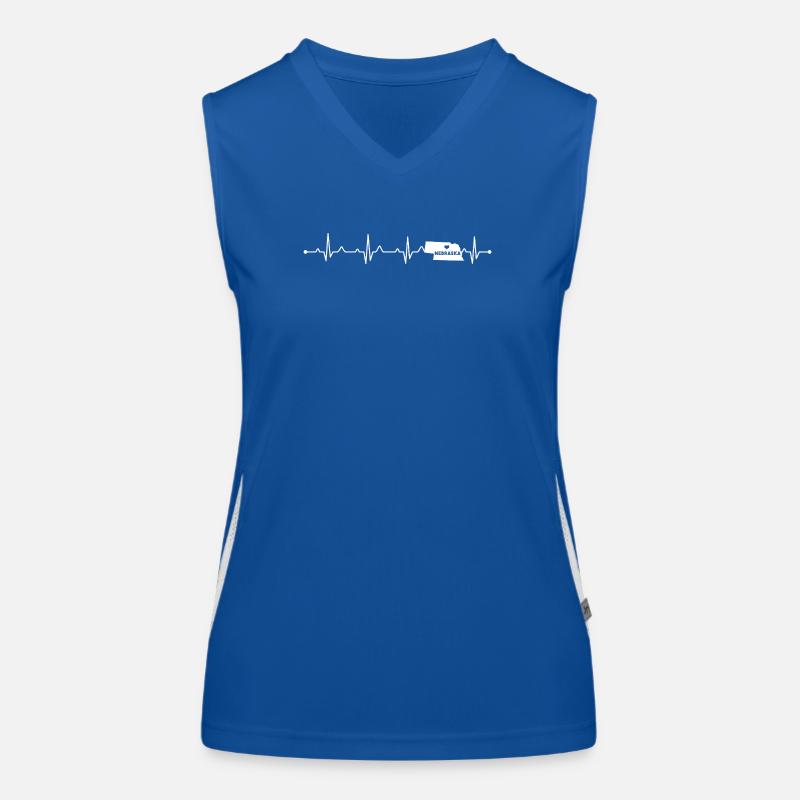 Nebraska State Herz-Übersicht: Cornhusker-Stolz Funktionelles Kontrast-Tank Top für Frauen