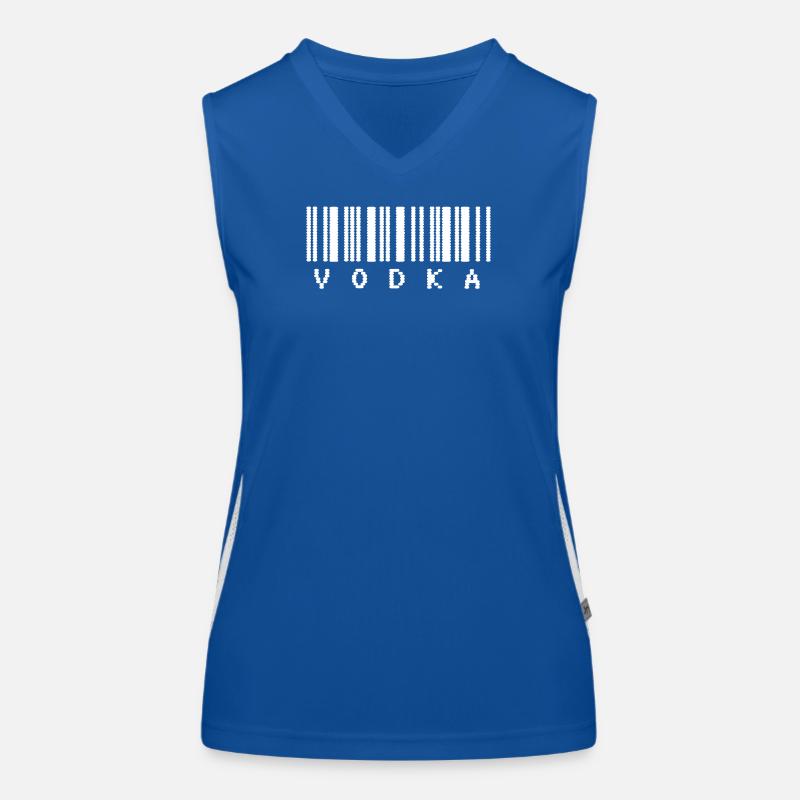 Vodka Barcode Typography Women's Functional Contrast Tank Top