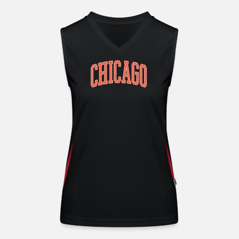 Chicago Arched Block Lettering Women's Functional Contrast Tank Top