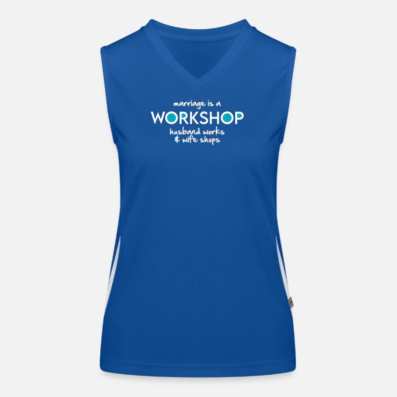 Werkstatt (dunkel) Funktionelles Kontrast-Tank Top für Frauen