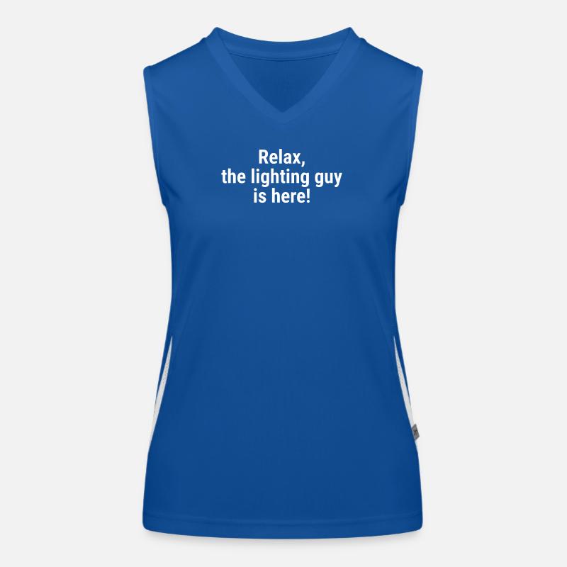 Relax the lighting guy is here White Women's Functional Contrast Tank Top