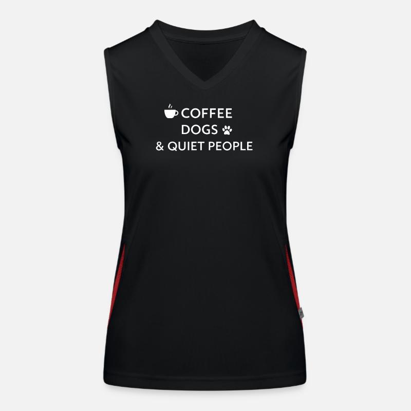 Coffee, Dogs & Quiet People – Statement Shirt Women's Functional Contrast Tank Top