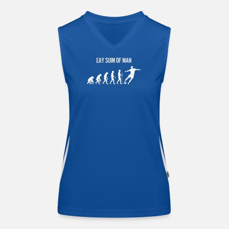 Soccer Evolution - Retro Soccer Player Design Women's Functional Contrast Tank Top