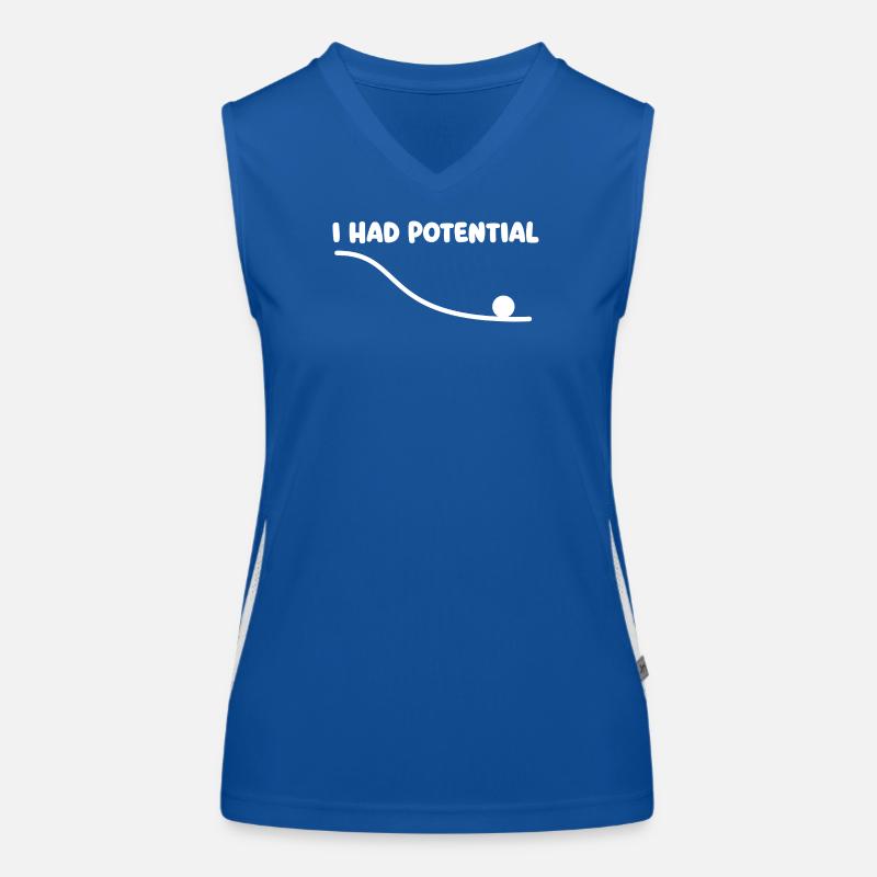 J’avais un humour potentiel de nerd scientifique avec des jeux de mots en physique Débardeur respirant contrasté Femme