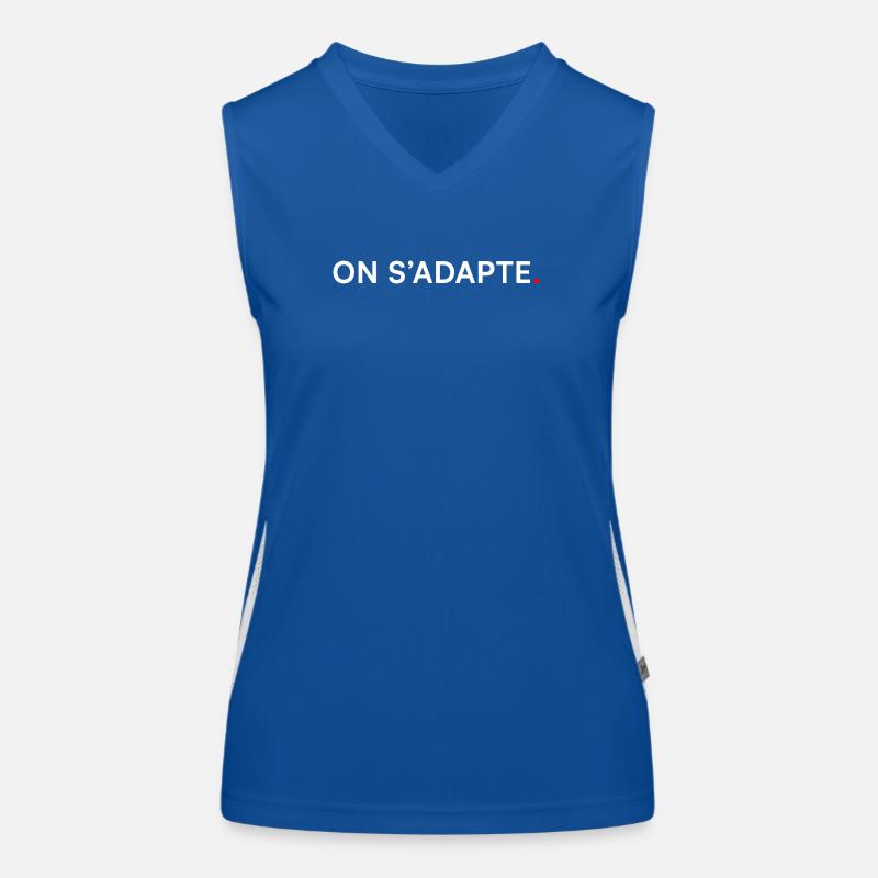 WIR PASSEN UNS AN. Design Minimale Motivation Funktionelles Kontrast-Tank Top für Frauen