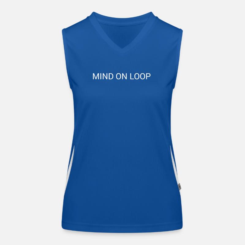 Mind on Loop – Minimal Overthinking Text Design Débardeur respirant contrasté Femme