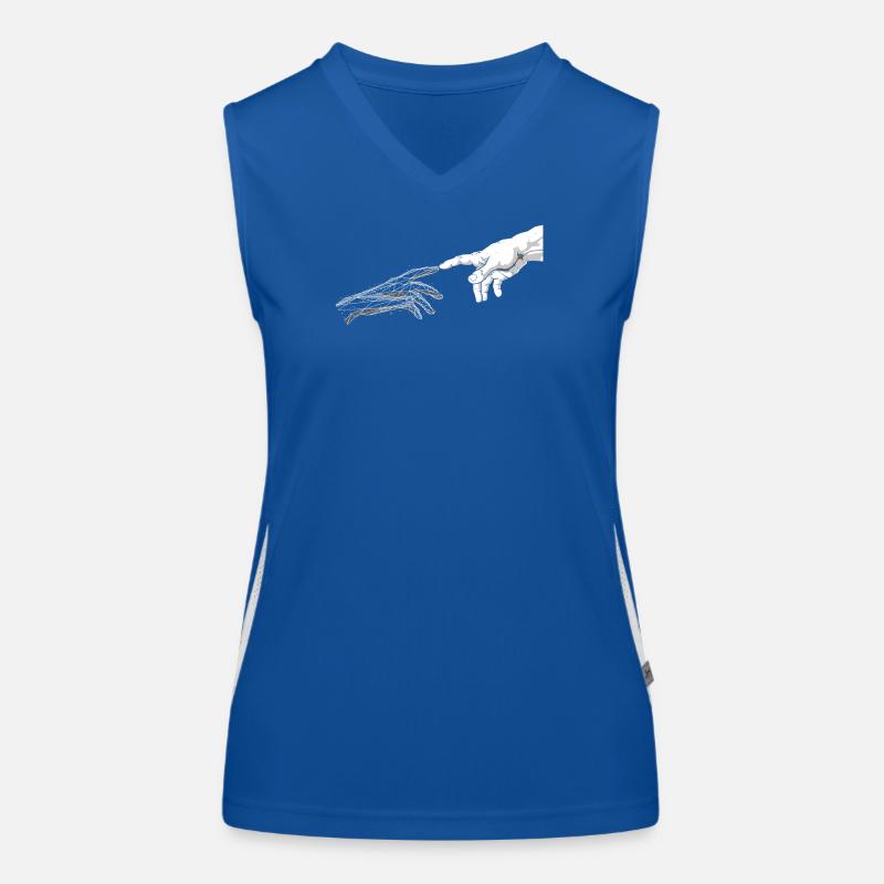 Fraktale Hände greifen Funktionelles Kontrast-Tank Top für Frauen