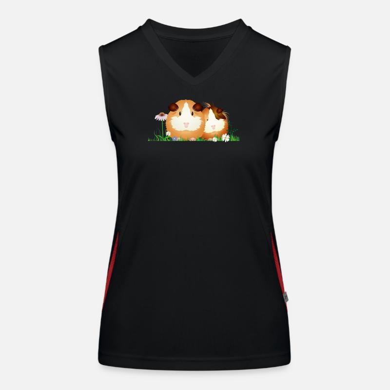 Two guinea pigs in the meadow – harmony Women's Functional Contrast Tank Top
