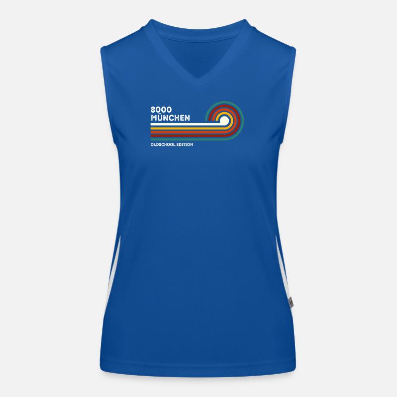 Chemise rétro Munich 8000 Code postal Souvenir Bavière années 70 Débardeur respirant contrasté Femme