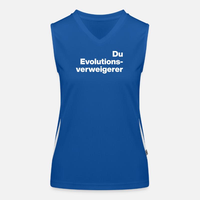 YOU EVOLUTION DENIER. SARCASM, NAUGHTY Women's Functional Contrast Tank Top