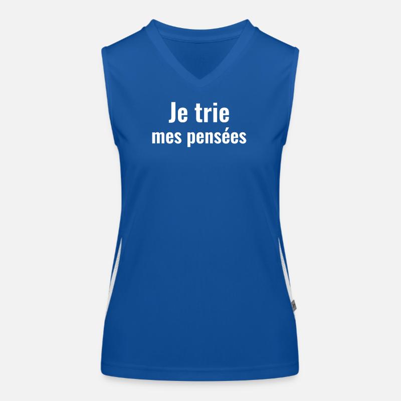 Je trie mes pensées  Débardeur respirant contrasté Femme