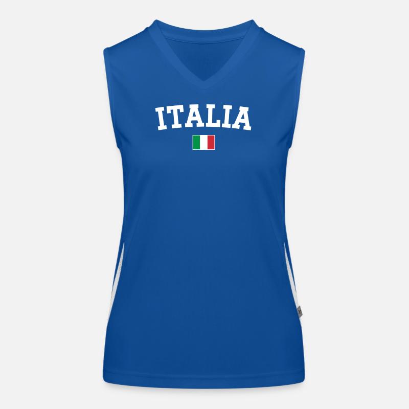 Italy Flag Design White Women's Functional Contrast Tank Top