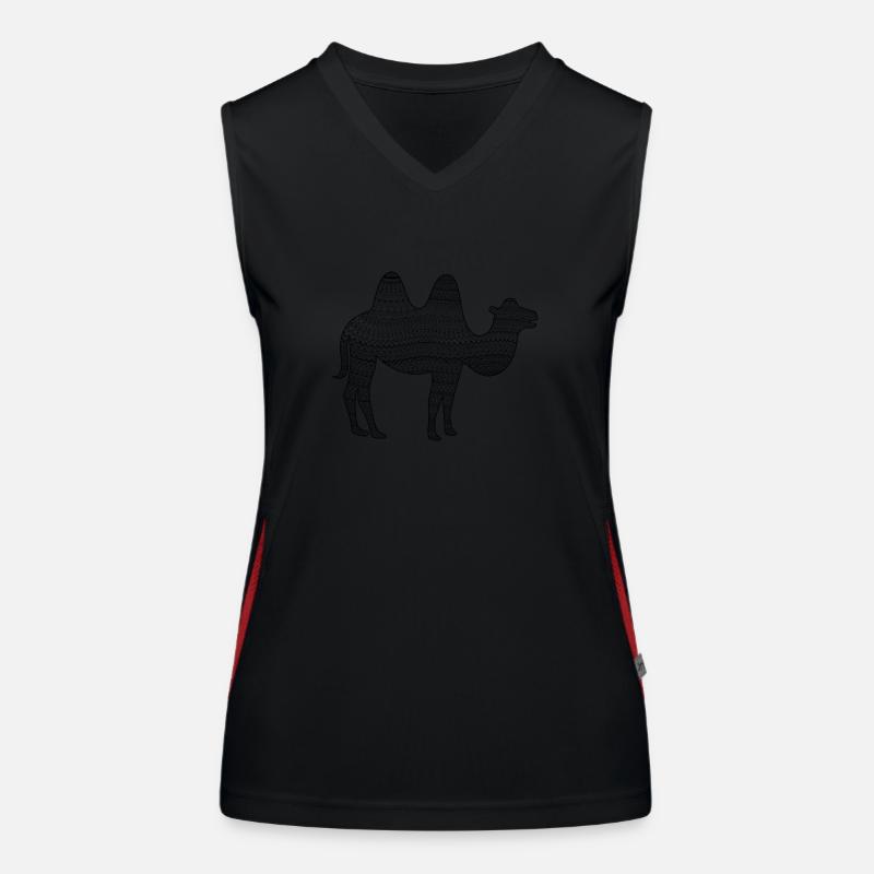kamel Funktionelles Kontrast-Tank Top für Frauen