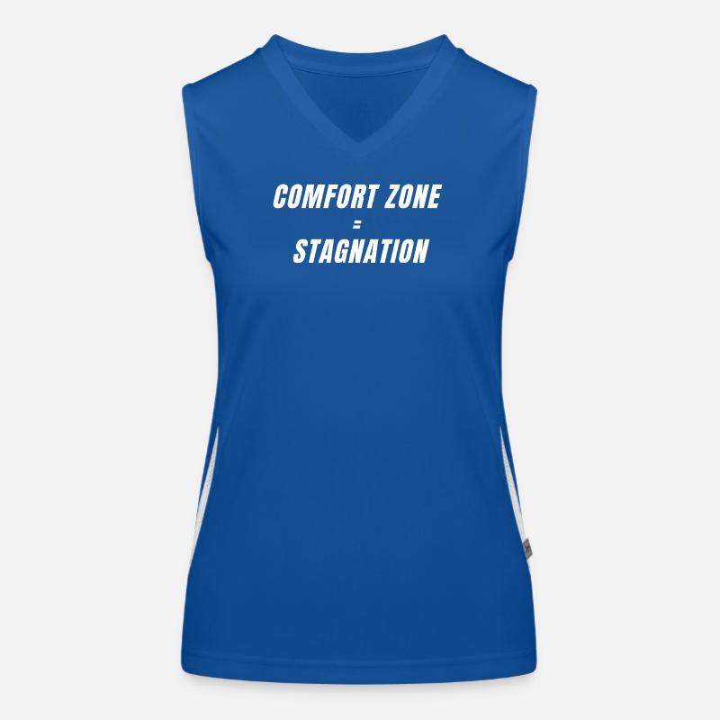 La zone de confort est synonyme de stagnation Motivation Mindset Débardeur respirant contrasté Femme