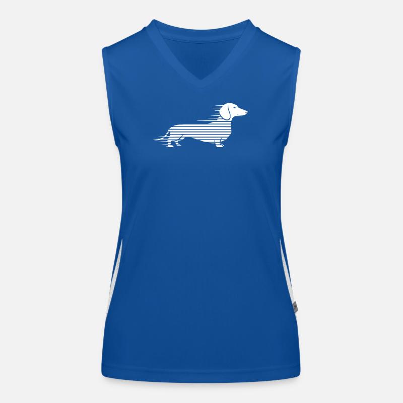 Teckel rayé en course Débardeur respirant contrasté Femme