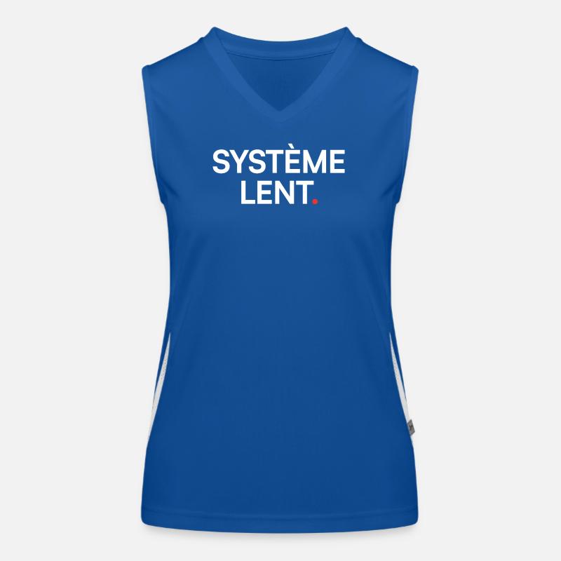 Slow system, humor, fatigue, work Women's Functional Contrast Tank Top