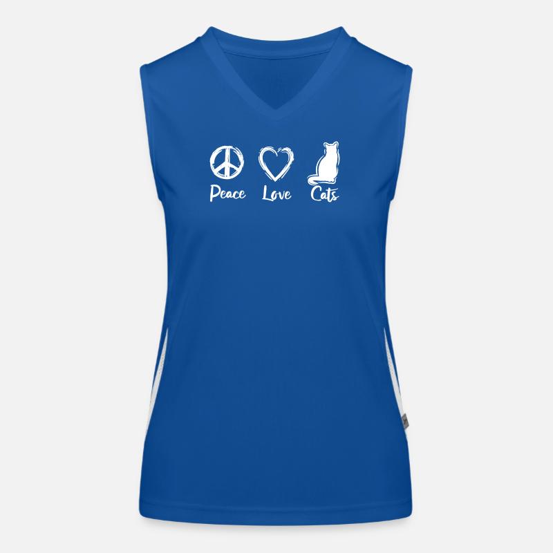 Peace Love Cats Funktionelles Kontrast-Tank Top für Frauen