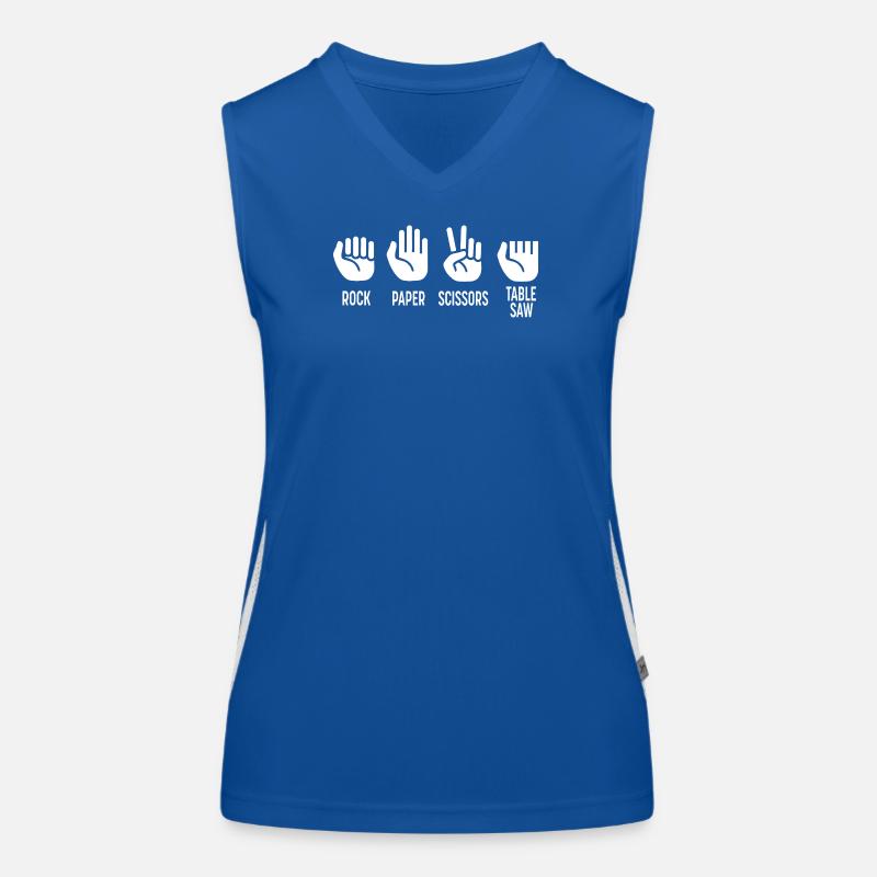 Scissors Stone Paper Table Saw Artisan Women's Functional Contrast Tank Top