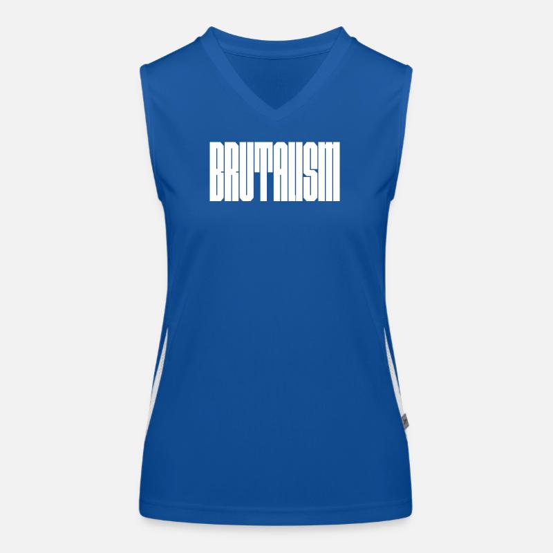 Bold Brutalism logo design Women's Functional Contrast Tank Top