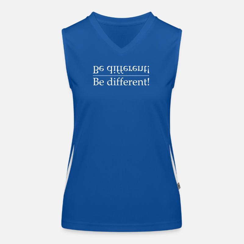 Be different Kontrast-Typografie Funktionelles Kontrast-Tank Top für Frauen