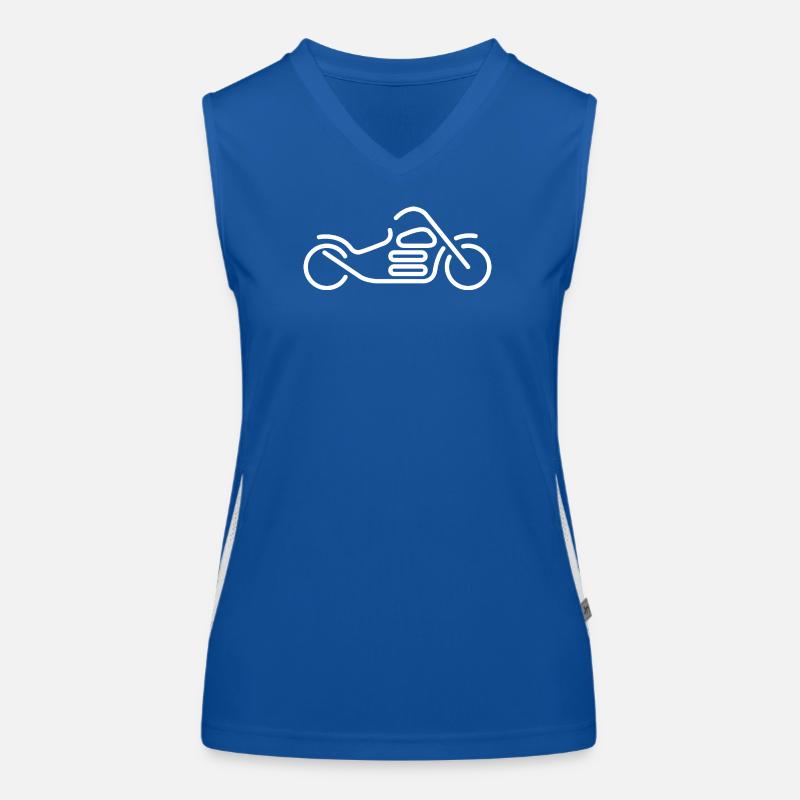 Chopper Drawing Motorcycle Motorcycle Flat Design Women's Functional Contrast Tank Top