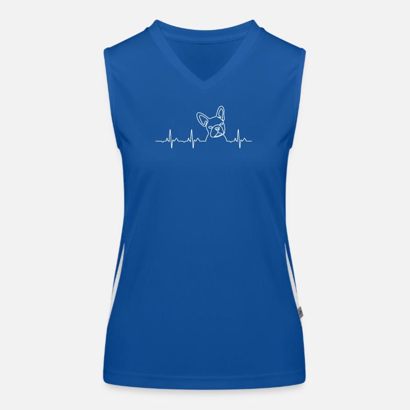 Bouledogue français minimaliste Heartbeat Gift Débardeur respirant contrasté Femme
