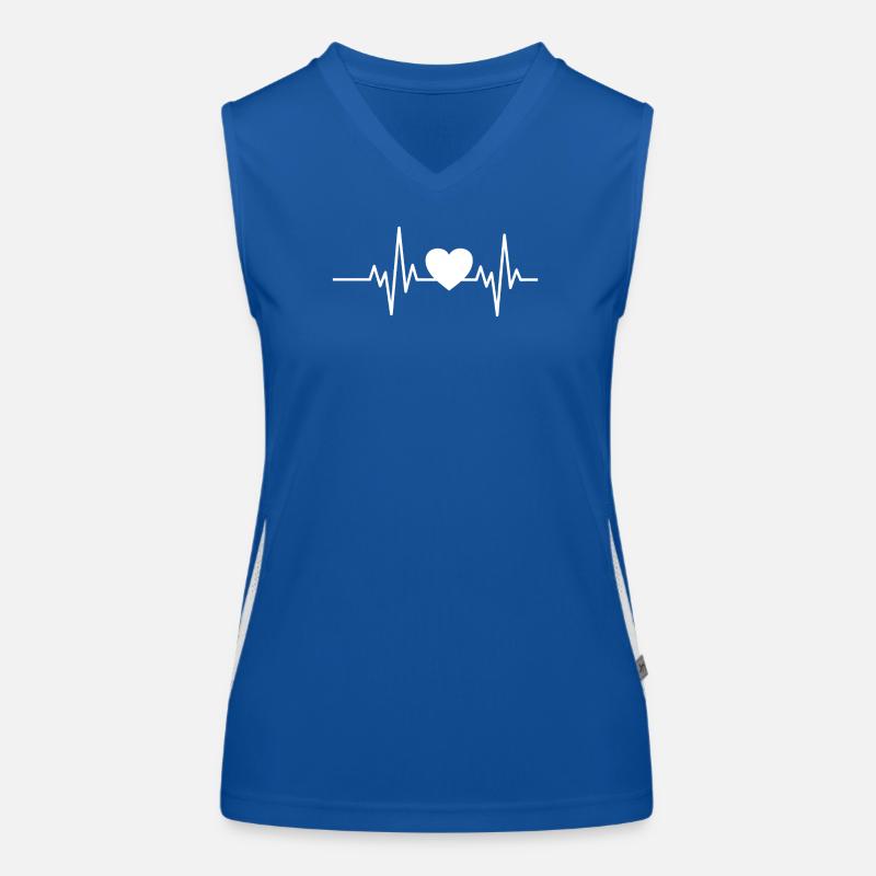 Herzschlag Herzlinie Design Funktionelles Kontrast-Tank Top für Frauen