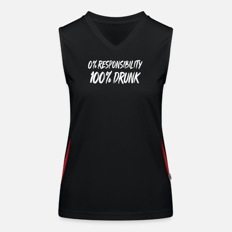 0% Responsibility 100% Drunk - Women's Functional Contrast Tank Top - black/red