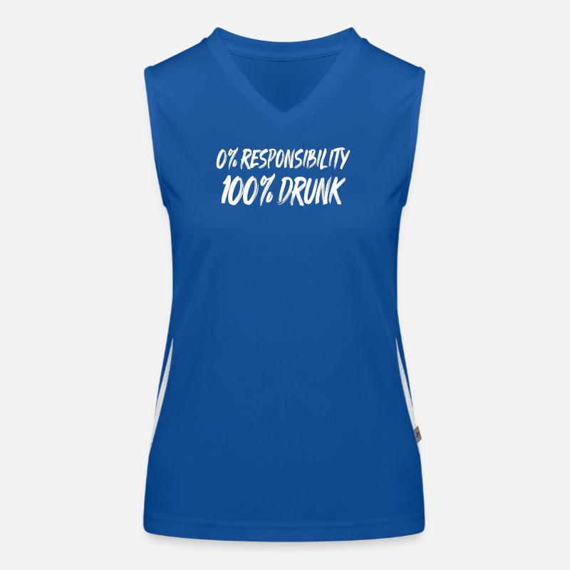 0% Responsibility 100% Drunk Women's Functional Contrast Tank Top