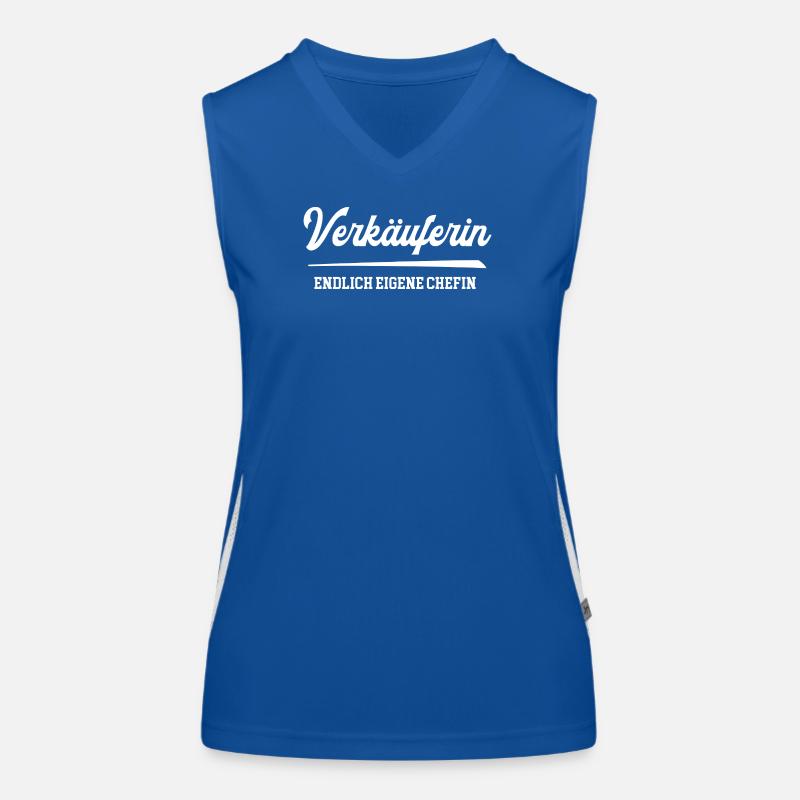 Verkäuferin Endlich Eigene Chefin Verkauf Handel Funktionelles Kontrast-Tank Top für Frauen