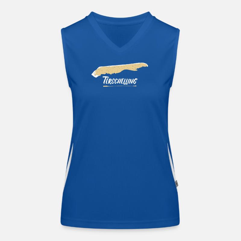 Terschelling | Vintage retro map Women's Functional Contrast Tank Top