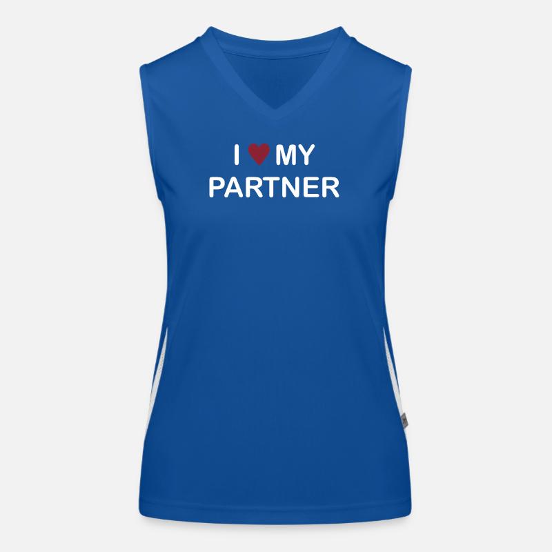 I love My Partner – Pärchen Shirt/Pullover Funktionelles Kontrast-Tank Top für Frauen