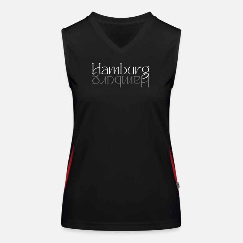 Hamburg Wordmark Mirror Women's Functional Contrast Tank Top