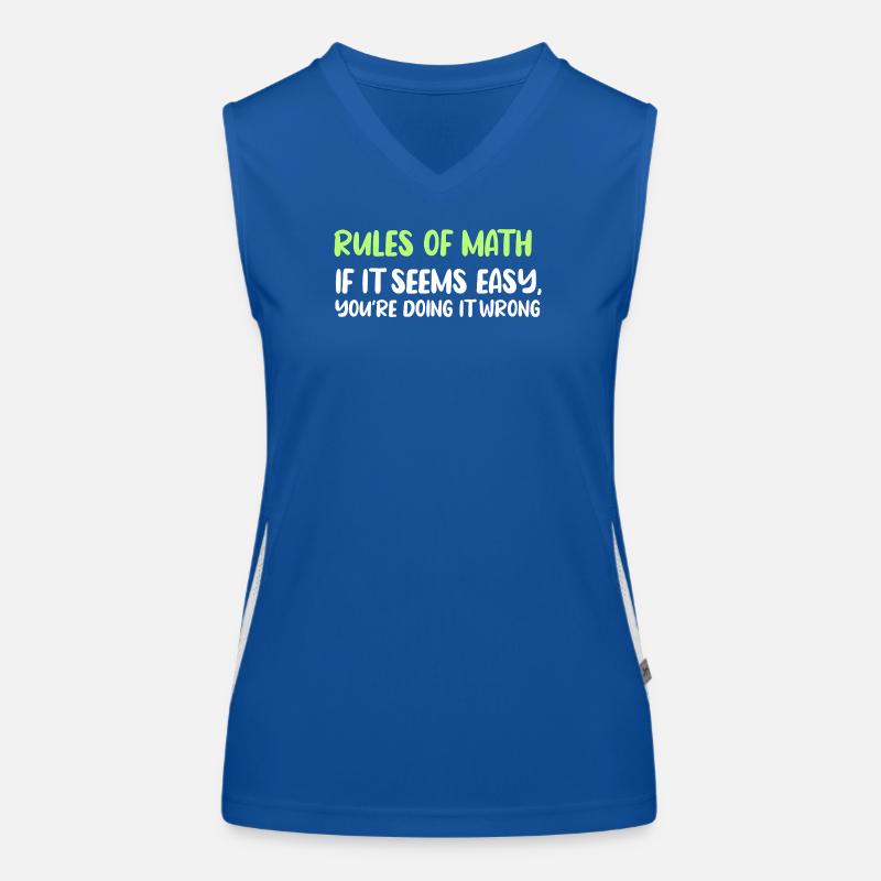 Rules of Math: Easy Seems Wrong Women's Functional Contrast Tank Top