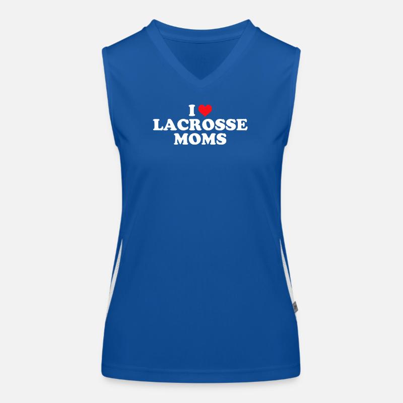 J’adore les mamans de lacrosse Débardeur respirant contrasté Femme