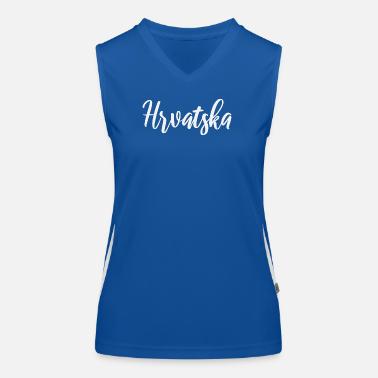 Hrvatska Script Identity Top sportivo da donna in contrasto cromatico