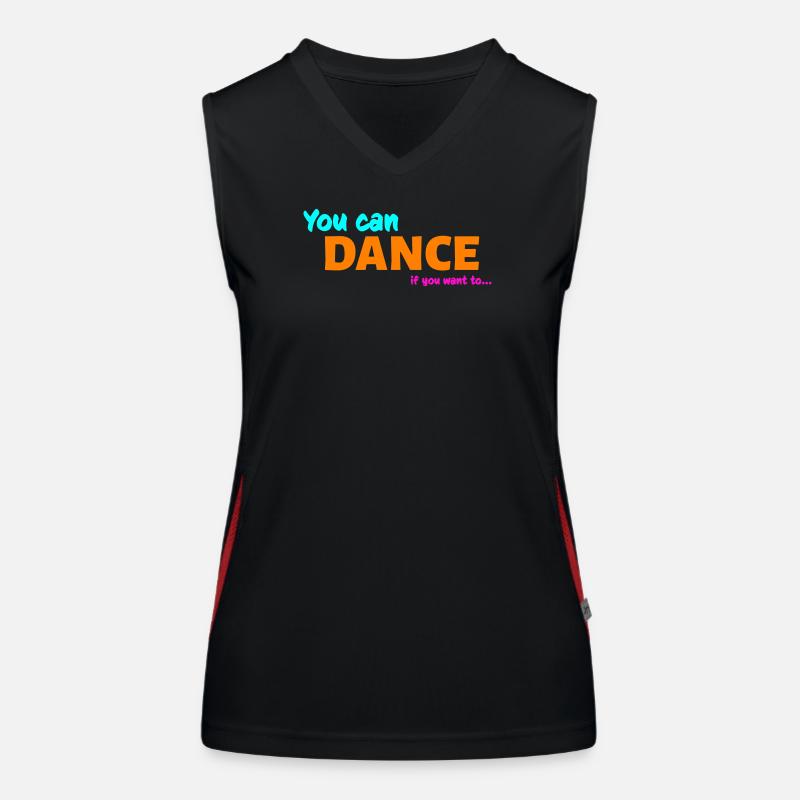You can dance - Women's Functional Contrast Tank Top - black/red