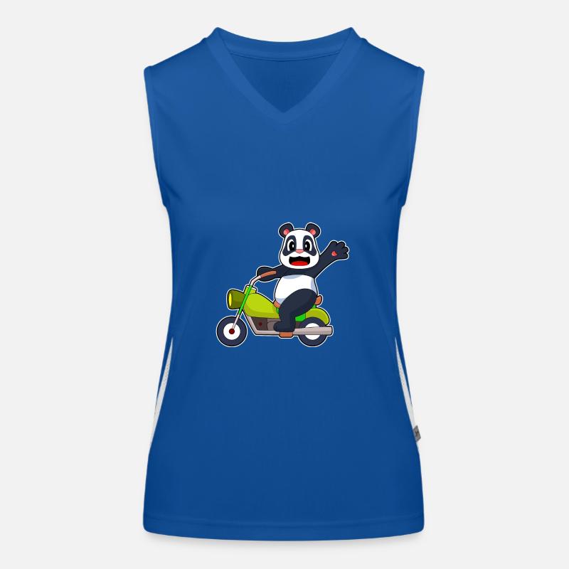 Panda Motorrad Funktionelles Kontrast-Tank Top für Frauen