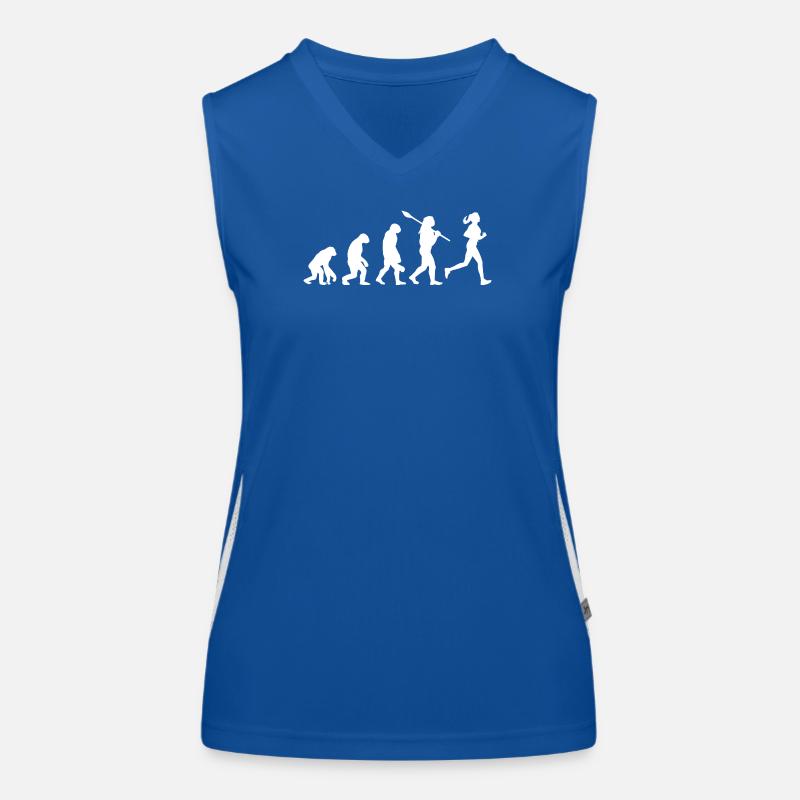 Entwicklung der Woman Running Silhouette Funktionelles Kontrast-Tank Top für Frauen