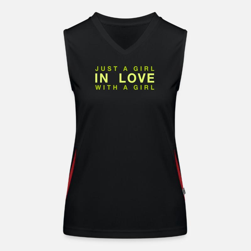 Nur ein Mädchen, das in ein Mädchen verliebt ist Funktionelles Kontrast-Tank Top für Frauen