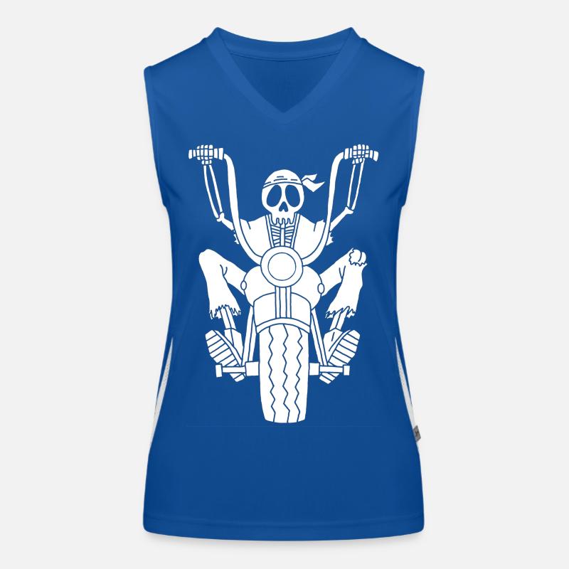Squelette motard blanc Débardeur respirant contrasté Femme