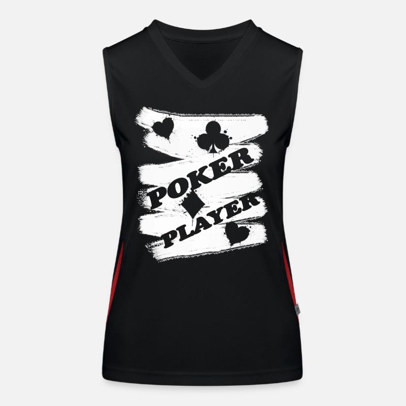 Conception de joueur de poker Débardeur respirant contrasté Femme