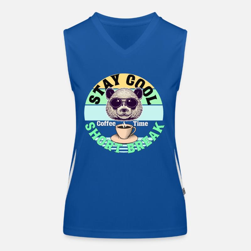 Kaffee Panda Coffee Break Time Kaffee Pause Women's Functional Contrast Tank Top