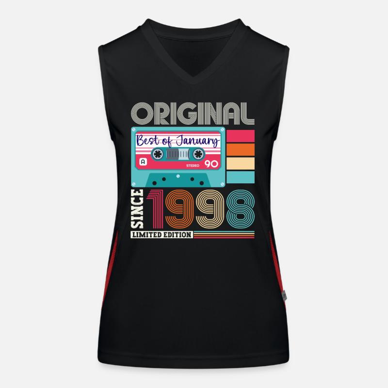 January Born 1998 25th birthday gift Women's Functional Contrast Tank Top