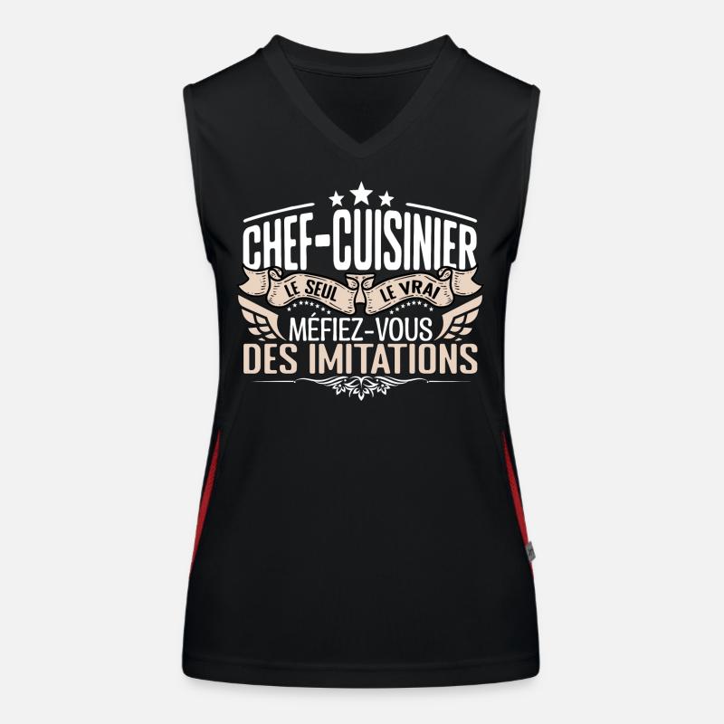 Cuisinier le seul Cuisinier le vrai Cuisinier Débardeur respirant contrasté Femme