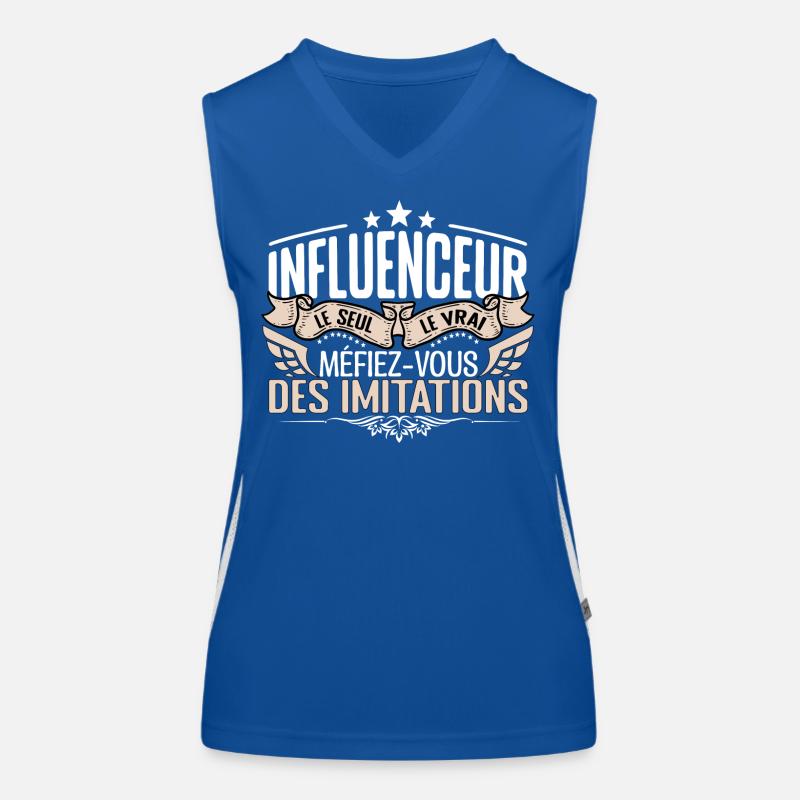 Influenceur le seul Influenceur le vrai Influenceu Débardeur respirant contrasté Femme