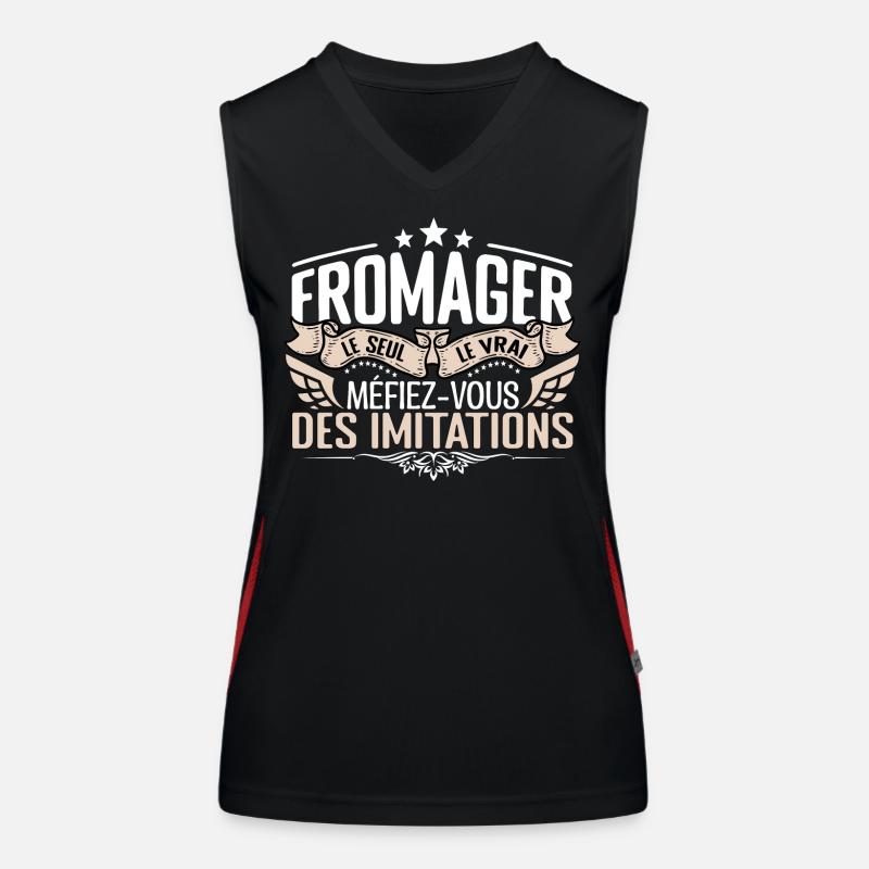 Fromager le seul Fromager le vrai Fromager Débardeur respirant contrasté Femme