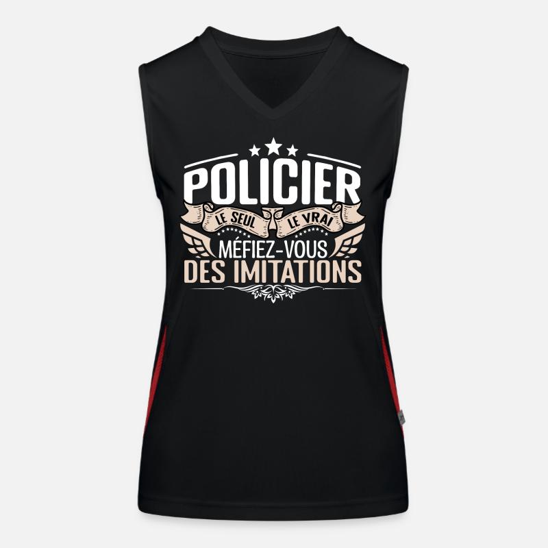 Policier le seul Policier le vrai Policier Débardeur respirant contrasté Femme