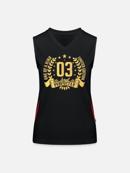 3 years birthday gift 3 years - Women's Functional Contrast Tank Top - black/red - Front