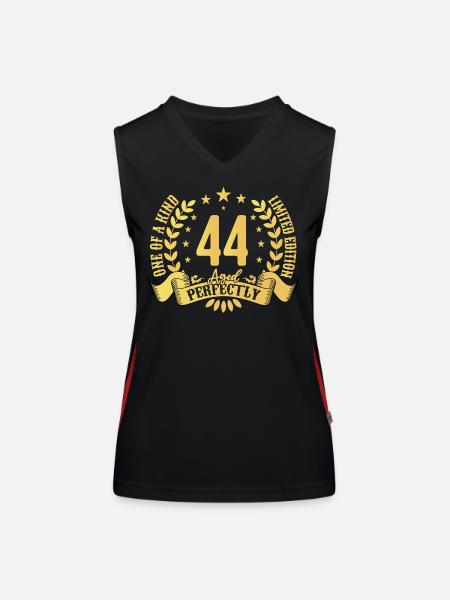 44 years birthday gift 44 years - Women's Functional Contrast Tank Top - black/red - Front